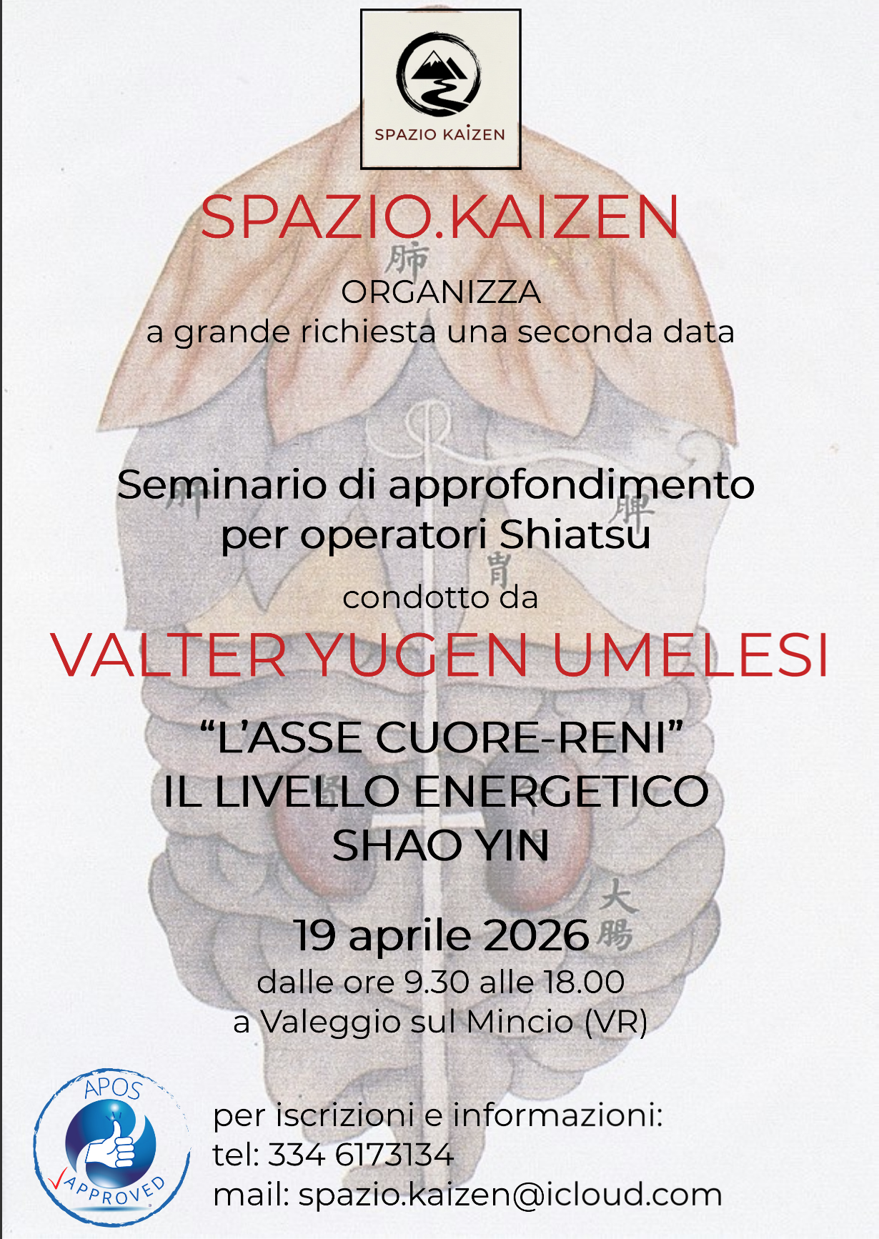 NON PIÙ DISPONIBILE - "L'Asse Cuore-Reni" - Il livello energetico Shao Yin